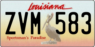 LA license plate ZVM583