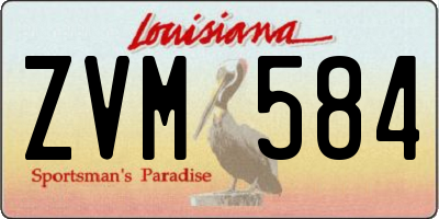 LA license plate ZVM584