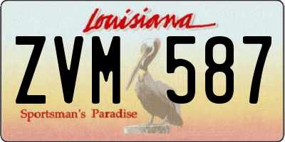 LA license plate ZVM587