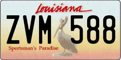 LA license plate ZVM588