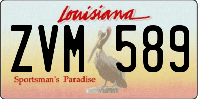 LA license plate ZVM589