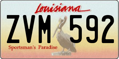 LA license plate ZVM592