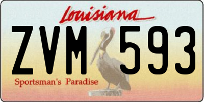 LA license plate ZVM593