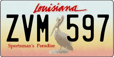 LA license plate ZVM597