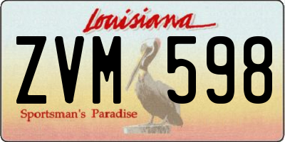 LA license plate ZVM598