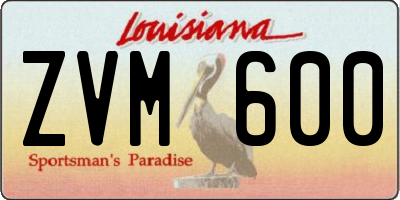 LA license plate ZVM600