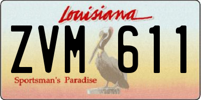 LA license plate ZVM611