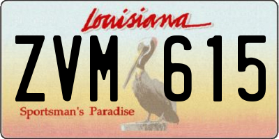 LA license plate ZVM615