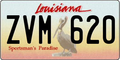 LA license plate ZVM620