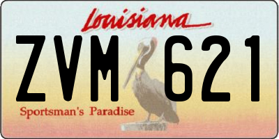 LA license plate ZVM621