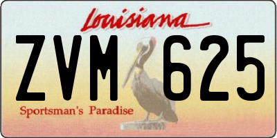 LA license plate ZVM625