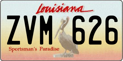 LA license plate ZVM626