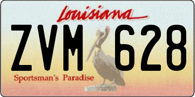 LA license plate ZVM628