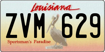LA license plate ZVM629