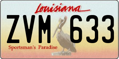 LA license plate ZVM633