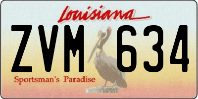 LA license plate ZVM634