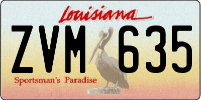 LA license plate ZVM635