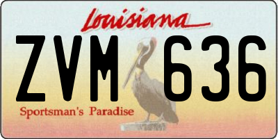 LA license plate ZVM636