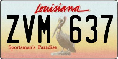 LA license plate ZVM637