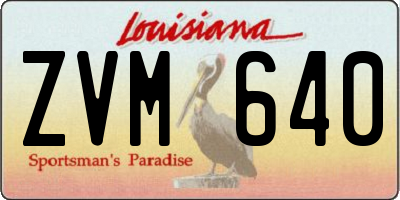 LA license plate ZVM640