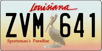 LA license plate ZVM641