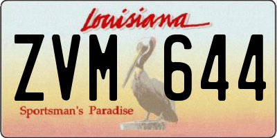 LA license plate ZVM644