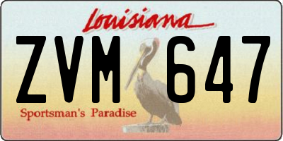 LA license plate ZVM647