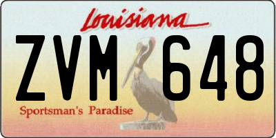 LA license plate ZVM648