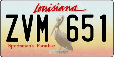 LA license plate ZVM651