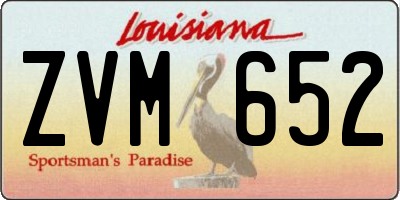 LA license plate ZVM652