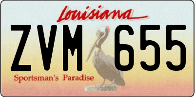 LA license plate ZVM655