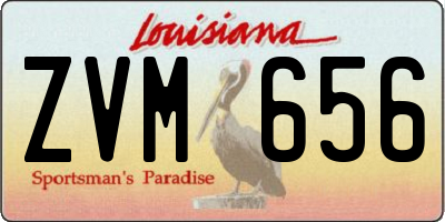 LA license plate ZVM656