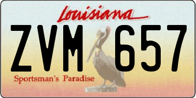 LA license plate ZVM657
