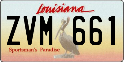 LA license plate ZVM661