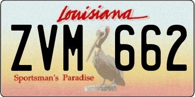 LA license plate ZVM662