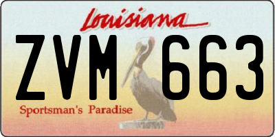 LA license plate ZVM663