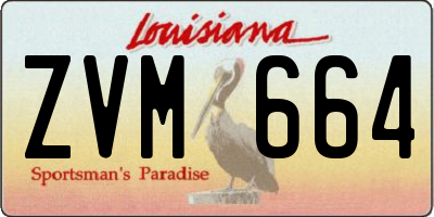 LA license plate ZVM664