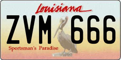 LA license plate ZVM666