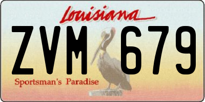 LA license plate ZVM679