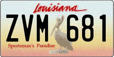LA license plate ZVM681