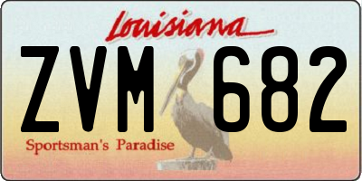 LA license plate ZVM682