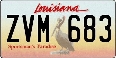 LA license plate ZVM683