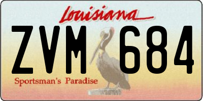 LA license plate ZVM684