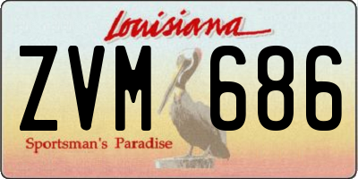 LA license plate ZVM686