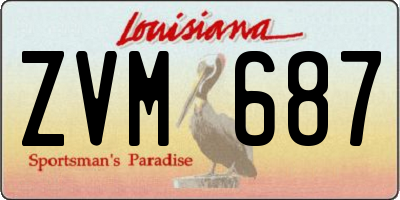 LA license plate ZVM687