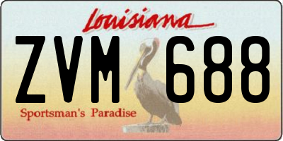 LA license plate ZVM688