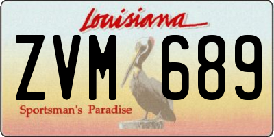 LA license plate ZVM689