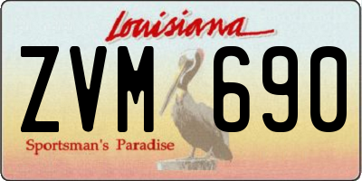 LA license plate ZVM690