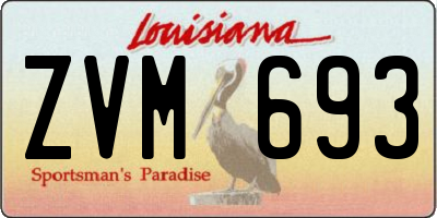 LA license plate ZVM693