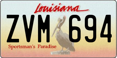 LA license plate ZVM694